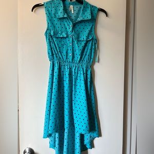 **FINAL OFFER** Truth NYC Blue/Black Polka-Dot High-Low Mini Dress